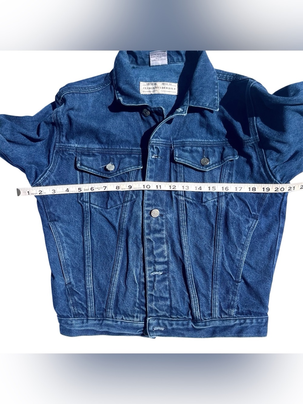 Vintage 90s Jean Jacket Disney Patch 1999 Mickey Gloria Vanderbilt Denim Crop S - Picture 6 of 13